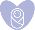 Swaddled newborn illustration representing neonatal care